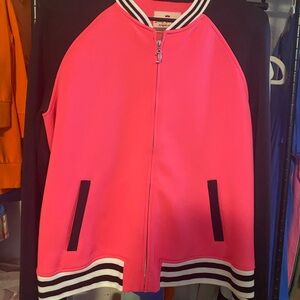 Juicy Couture Pink and Black Varsity Jacket